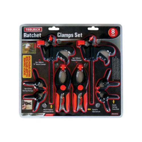 Homeplus+ DR60034 Ratcheting Clamp Set, 8 Piece