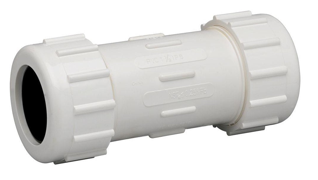 Homewerks Worldwide 511-43-1-1B Compression Coupling, PVC, White