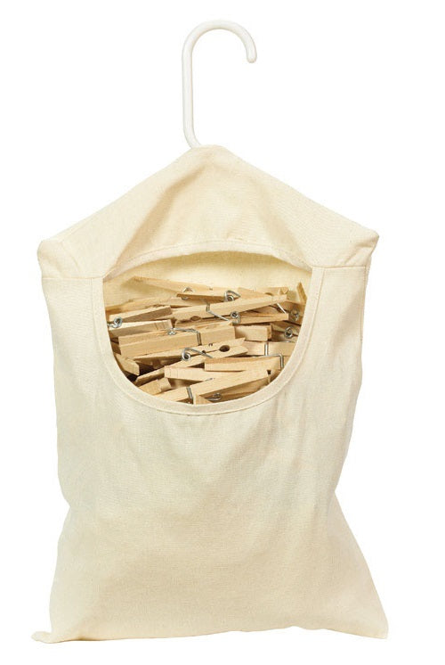Homz 1220214 Clothespin Bag, 10" x 15", Khaki/Beige