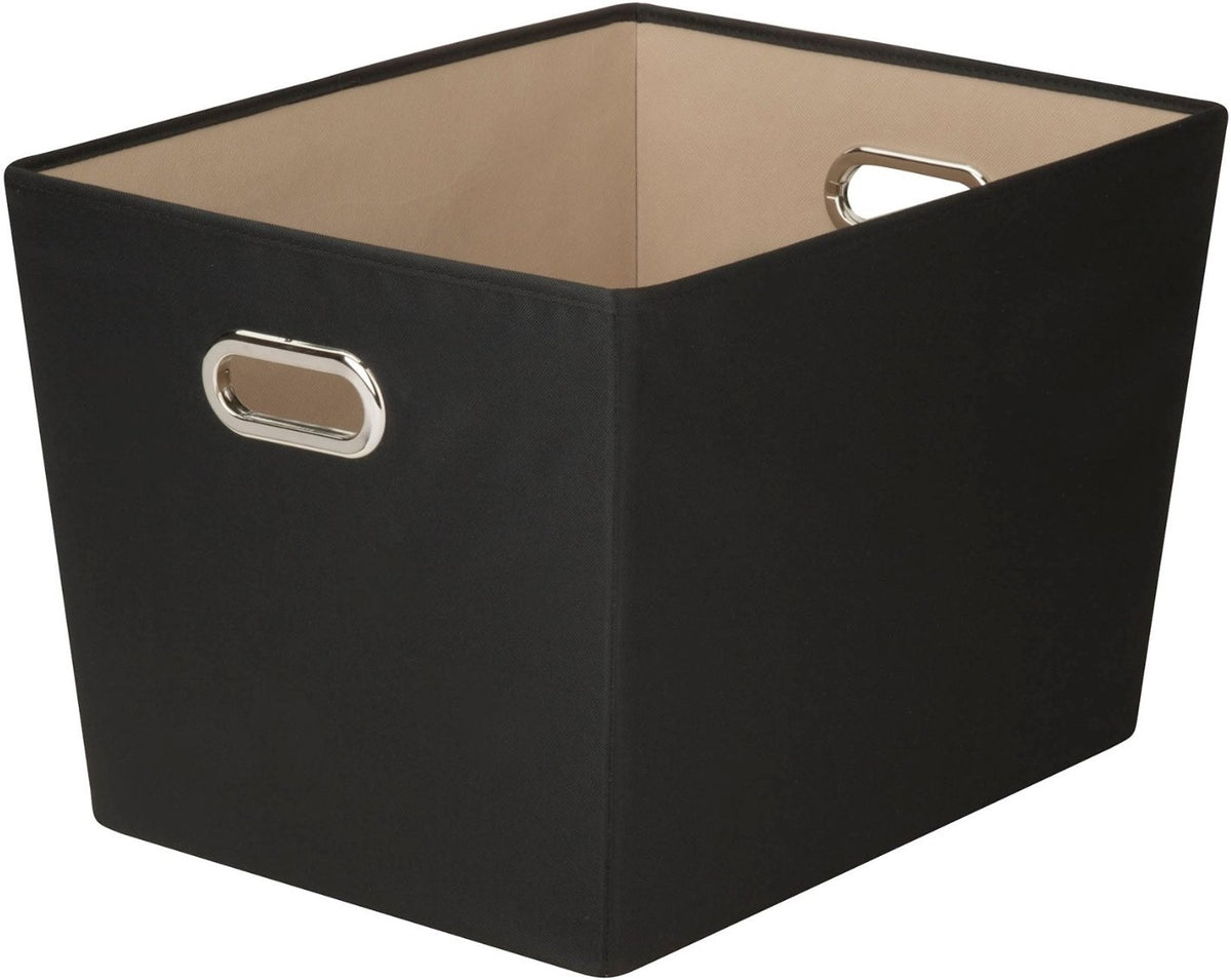 Honey-Can-Do SFT-03073 Decorative Storage Bin With Handles, Large, Black