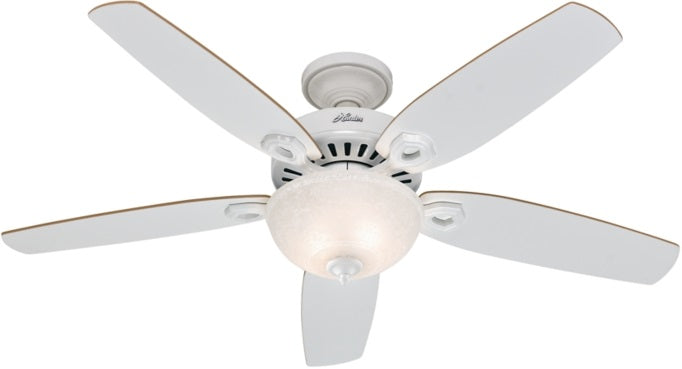 Hunter Fan 53089 Builder Deluxe Ceiling Fan, White, 52"