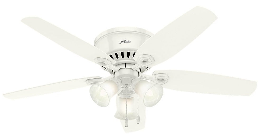 Hunter Fan 53326 Builder Low Profile Ceiling Fan, White, 52"