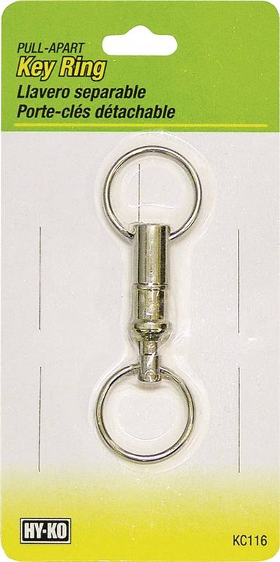 Hy-Ko KC116 Pull-Apart Key Ring, Silver