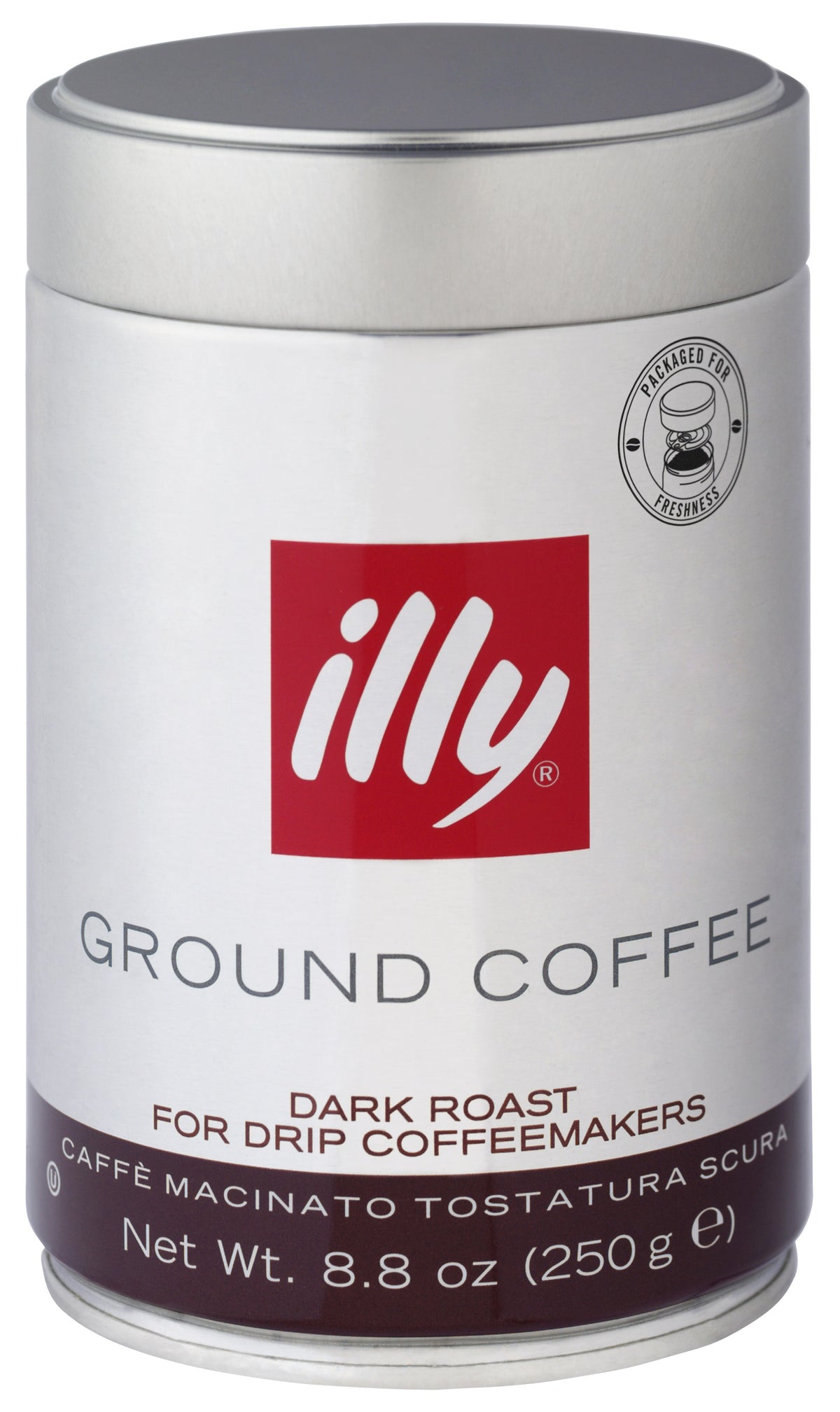 illy EC90 Medium Grind Dark Roast Ground Coffee, 8.8 Oz