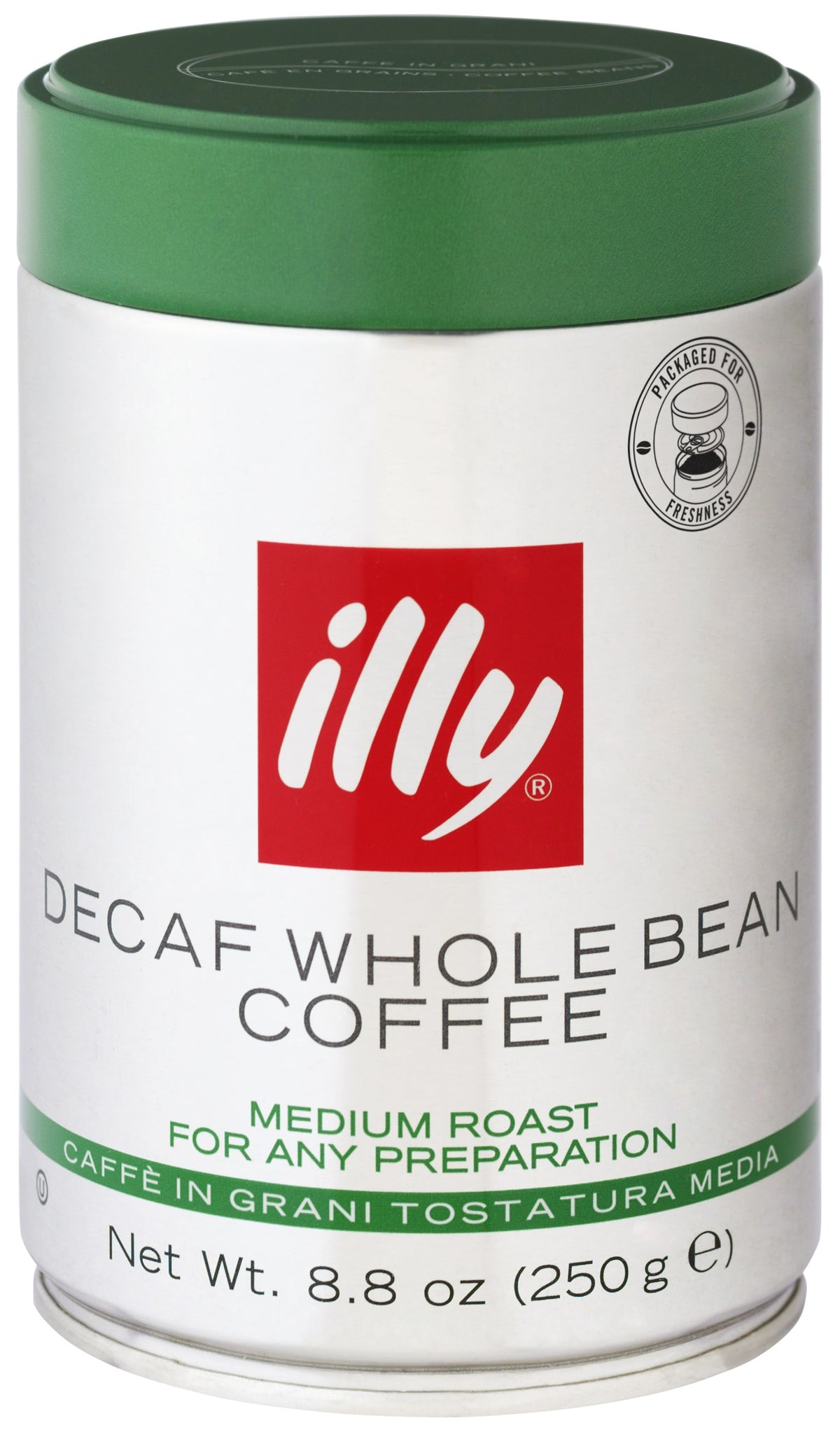 illy EC100 Whole Bean Decaffeinated Coffee, 8.8 Oz