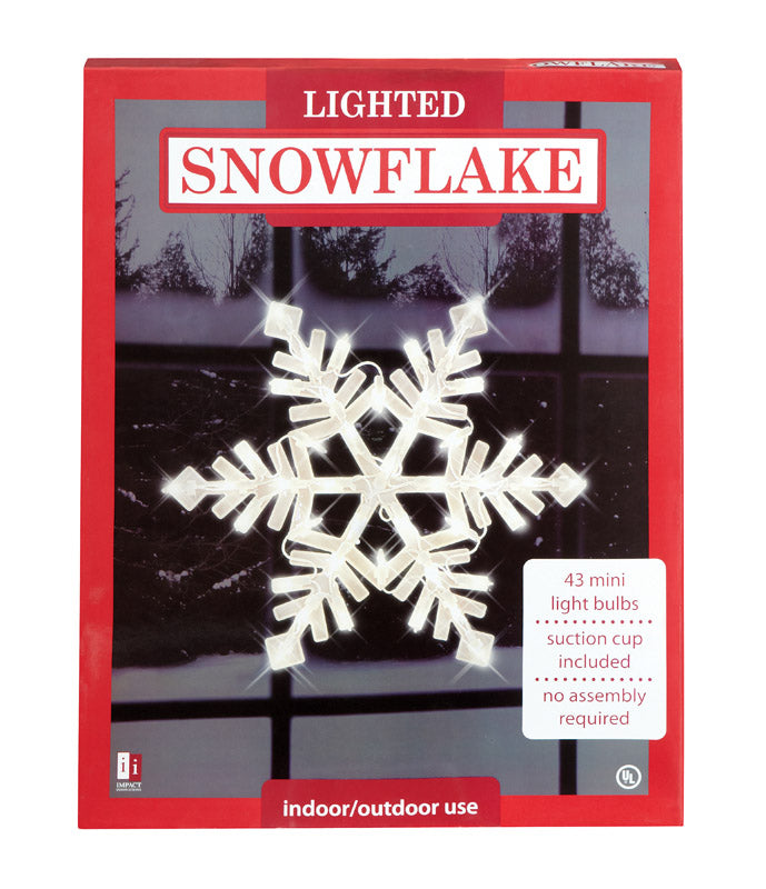 Impact Innovations 94999 Christmas Lighted Snowflake Silhouette, Nylon, White