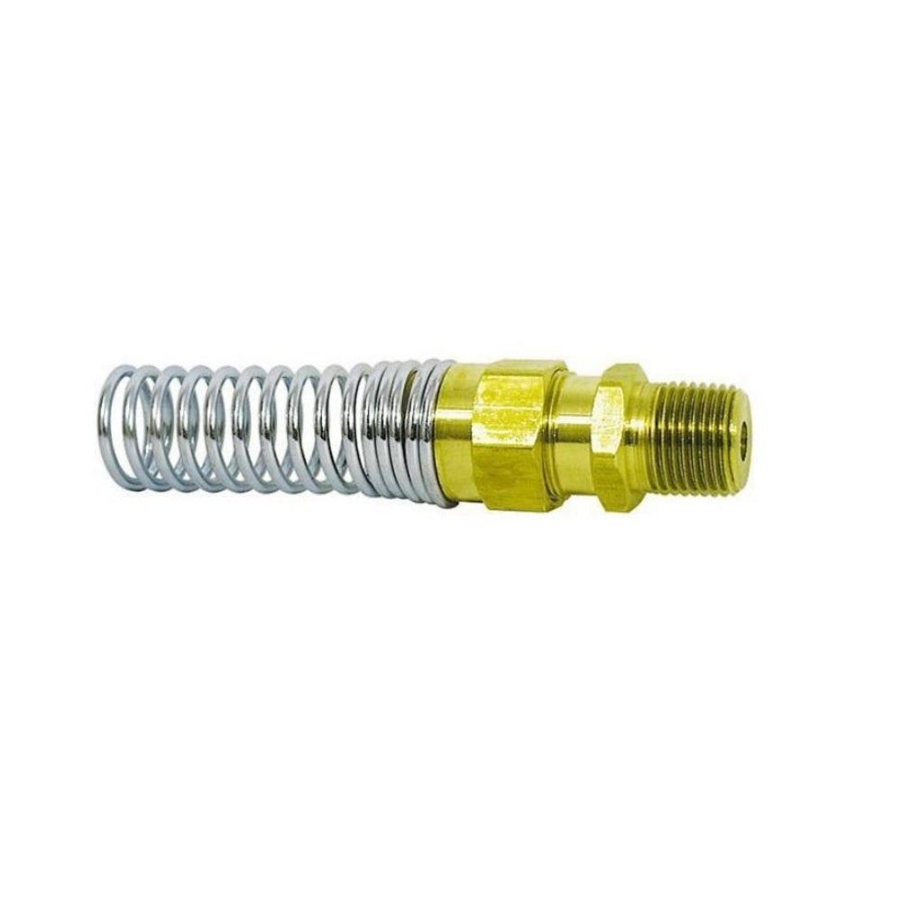 Imperial 90516 Rubber Air Brake Hose End Connector With Spring Guard, Brass, Per Package Of 5