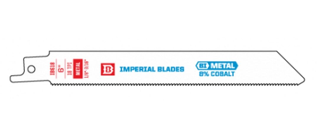 Imperial Blades IB618 High Quality Metal Cutting Reciprocating Saw Blade, 6", 18 TPI