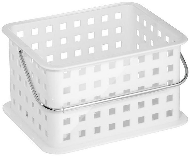InterDesign 61201 Plastic Zia Basket, White, Small