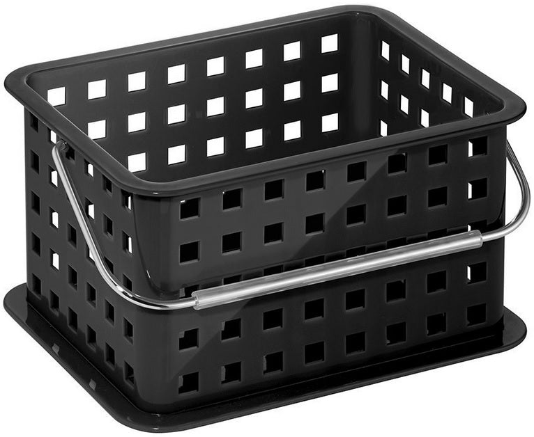 InterDesign 61202 Plastic Zia Basket, Black, Small