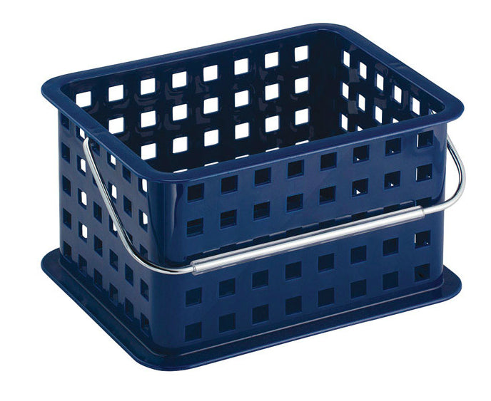 InterDesign 61208 Storage Basket, Blue, Plastic, 8.8" X 6.9"