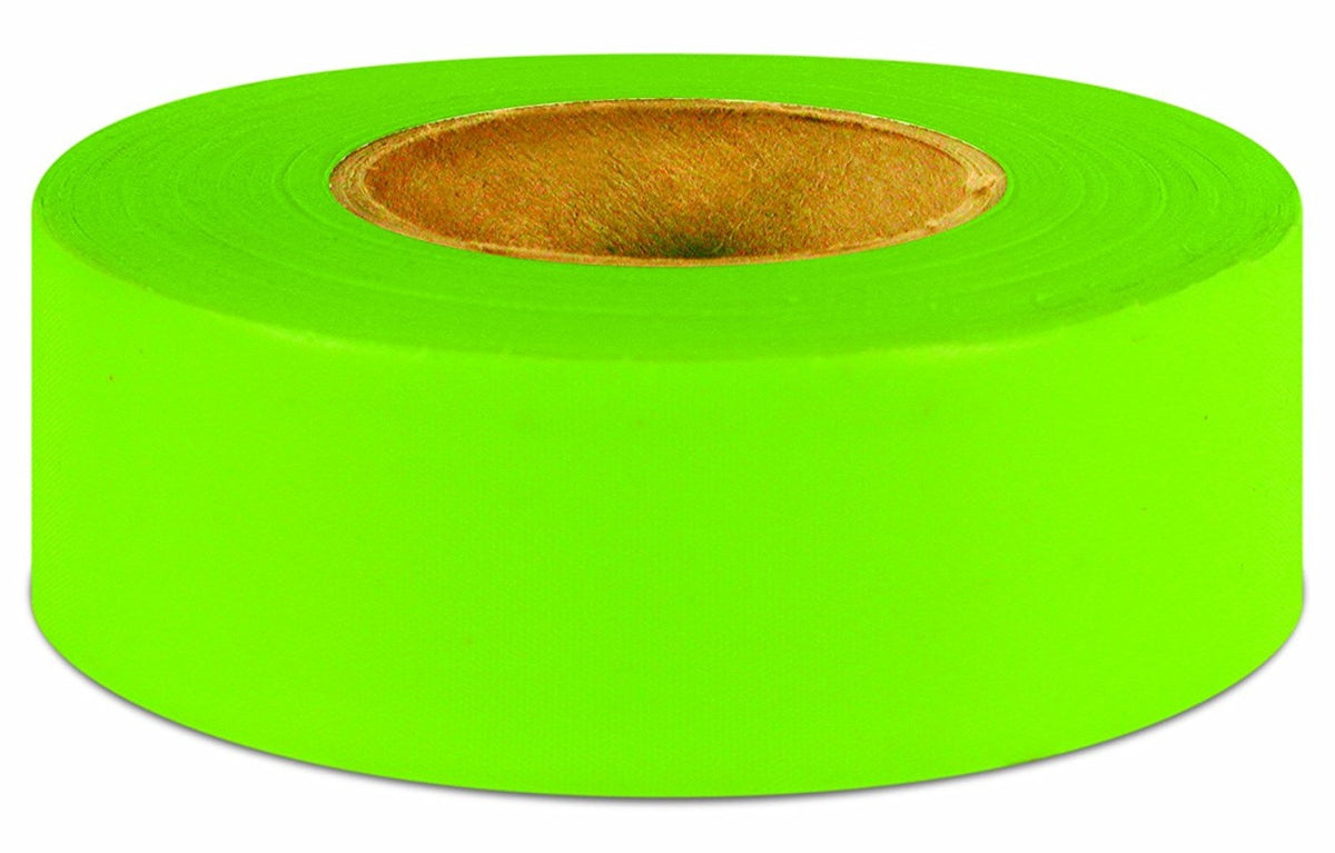 Intertape 6883 Flagging Ribbon, Lime Glow, 1.18" x 50-Yard