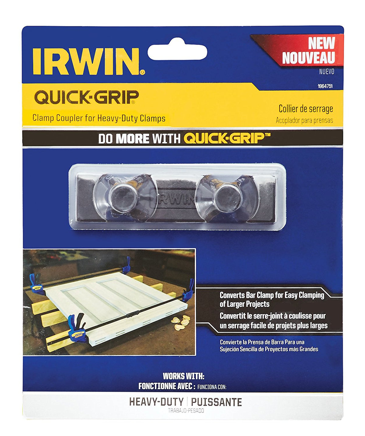 Irwin 1964751 Quick-Grip Heavy-Duty Clamp Coupler, Plastic
