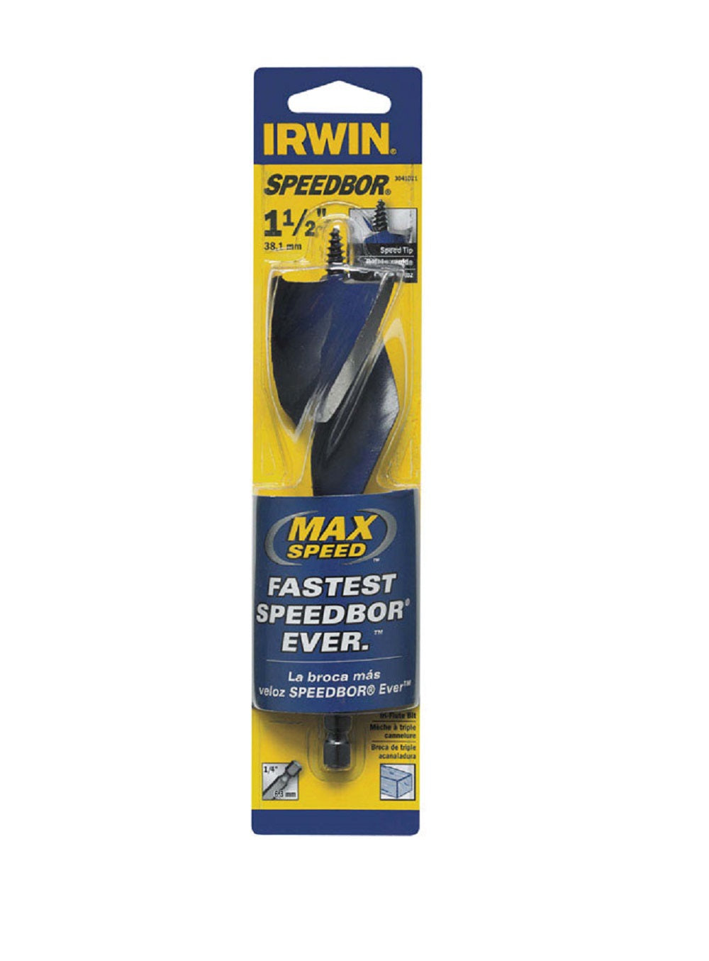 Irwin 3041021 Speedbor Max Wood Boring Drill Bit, 1-1/2" x 6"