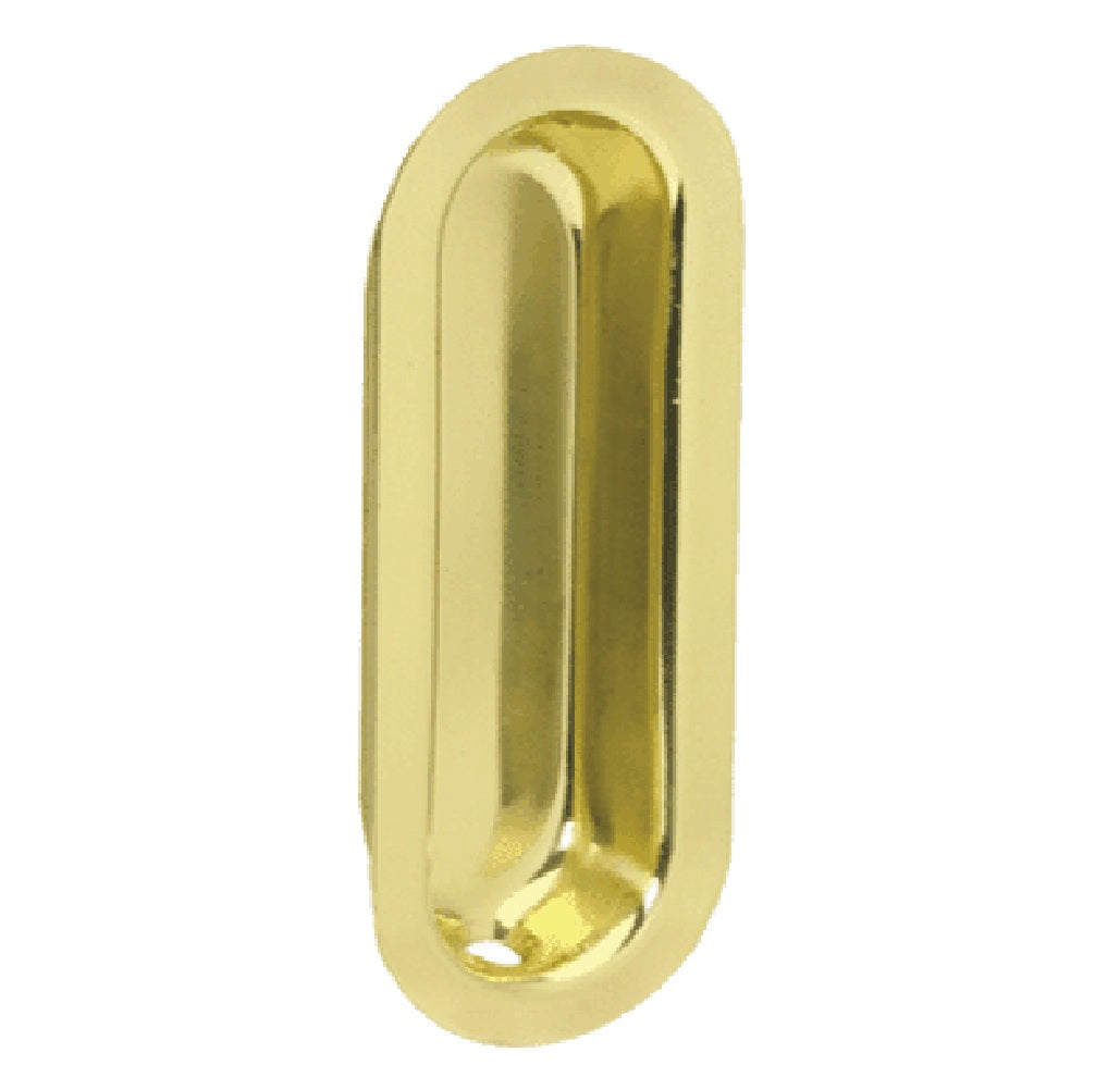 Ives 223B3 Oval Flush Pull, Bright Brass