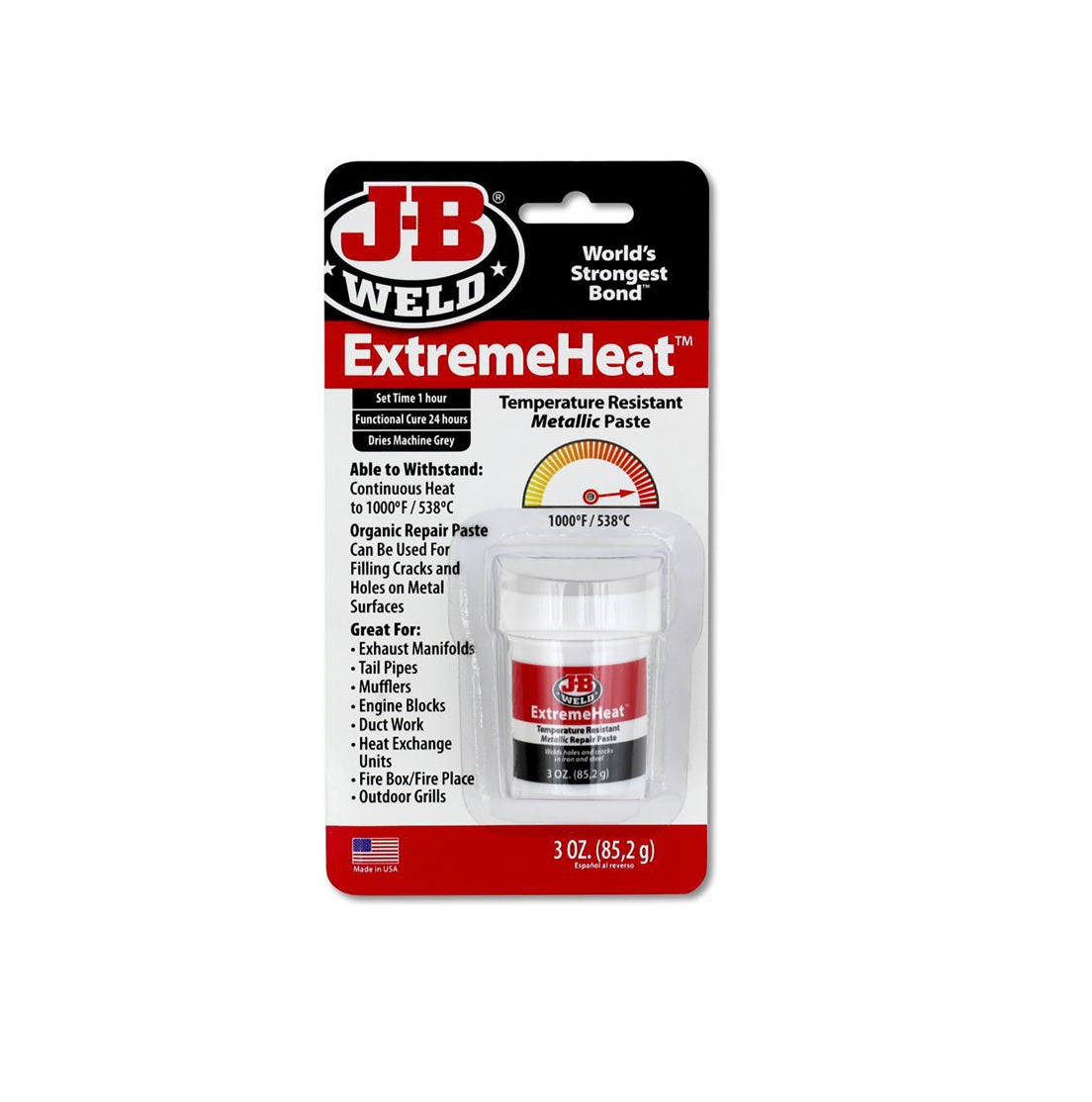J-B Weld 37901 ExtremeHeat High Strength Automotive Adhesive, 3 Oz