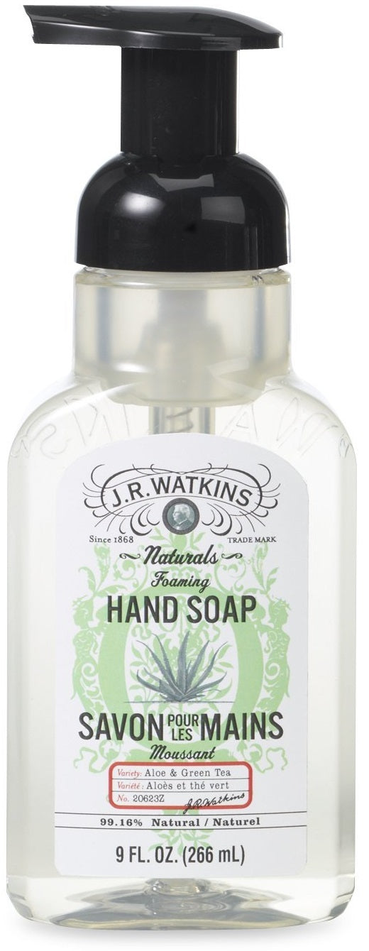 J.R. Watkins 20623 Foaming Hand Soap, 9 Oz, Aloe & Green Tea Scent