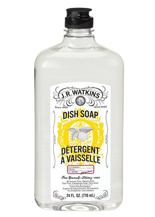 J.R. Watkins 26772, Liquid Dish Soap, 24 Oz,  Lemon Scent
