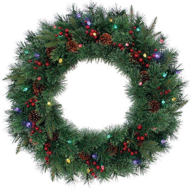 J & J Seasonal HYD4K27B30TRYS Hyde Park Christmas Wreath, Multicolored, 30"