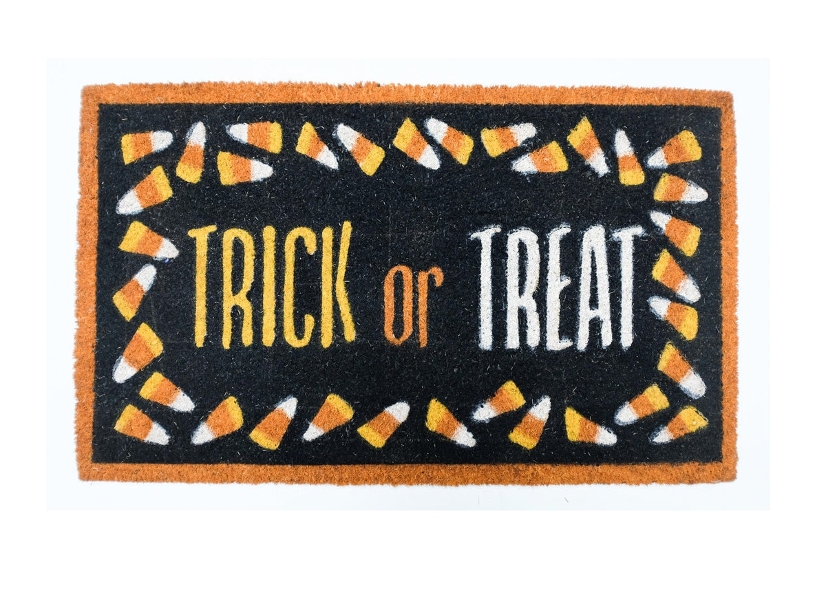J & M Home Fashions 81256 Halloween-Candy Corn/Trick or Treat Doormat