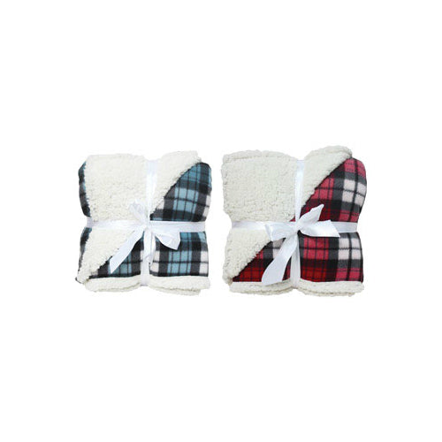 J & M Home Fashions 81578 Sherpa Fleece Blanket, 50" x 60"