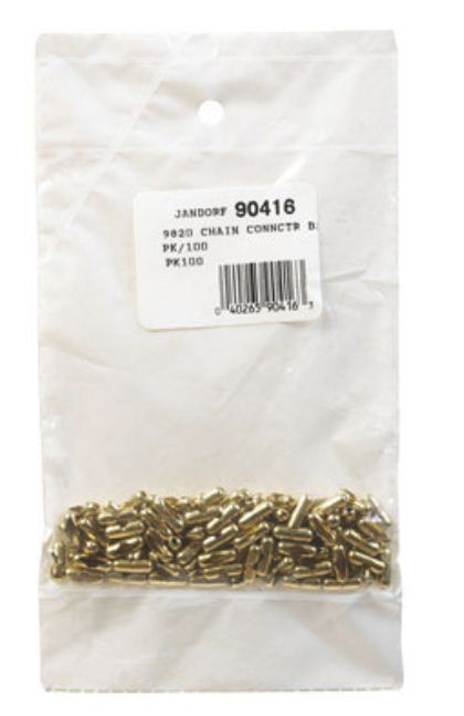 Jandorf 90416 Bead Chain Connector, Yellow Brass, Bag / 100
