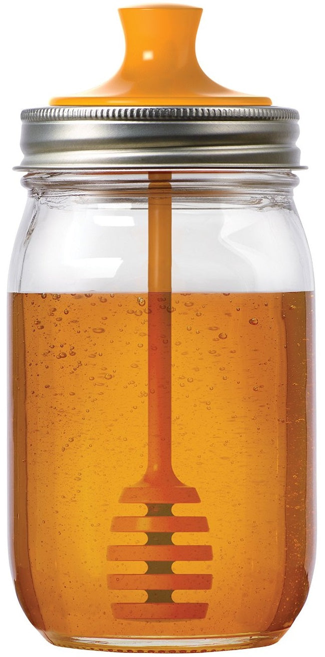 Jarware 82623 Honey Dipper Jar Lid, Regular Mouth