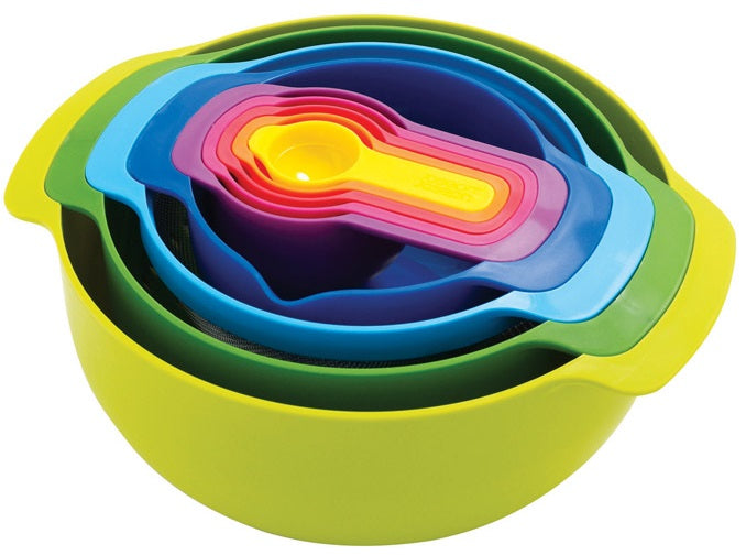 Joseph Joseph 40087 Polypropylene Mixing Bowl Set, 9 Pcs