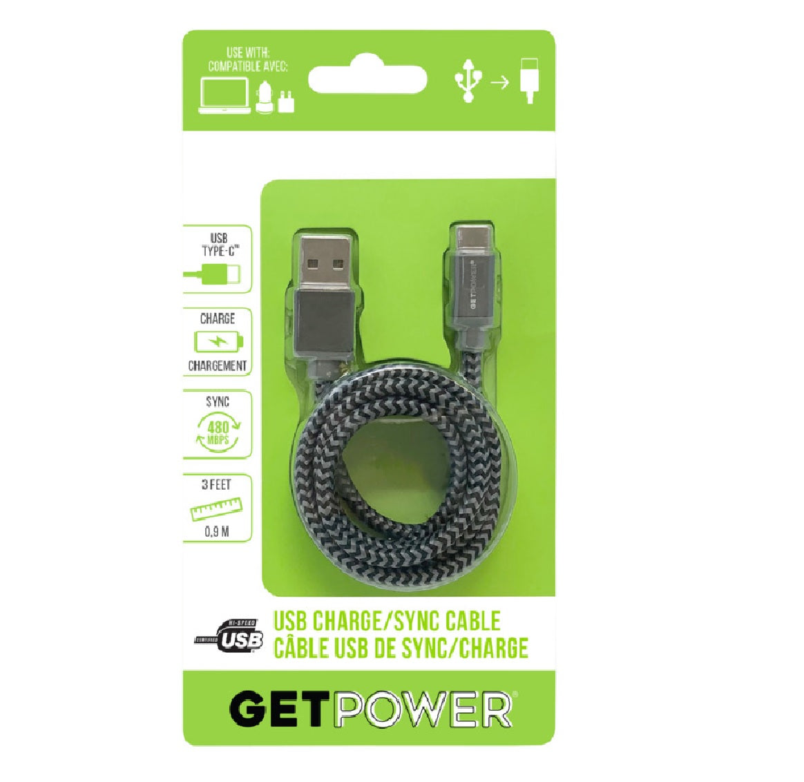 GetPower GP-USB-BRC Charging and Sync USB Cable