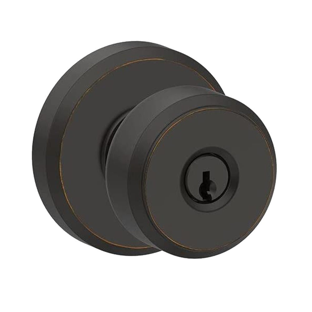 Schlage F51 V BWE 716 Keyed Entry Knob Lock, Aged Bronze