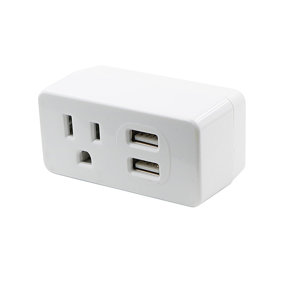 PowerZone ORPBU0012 Outlet Tap and 2-USB Port, 2.1 A, 1-Gang