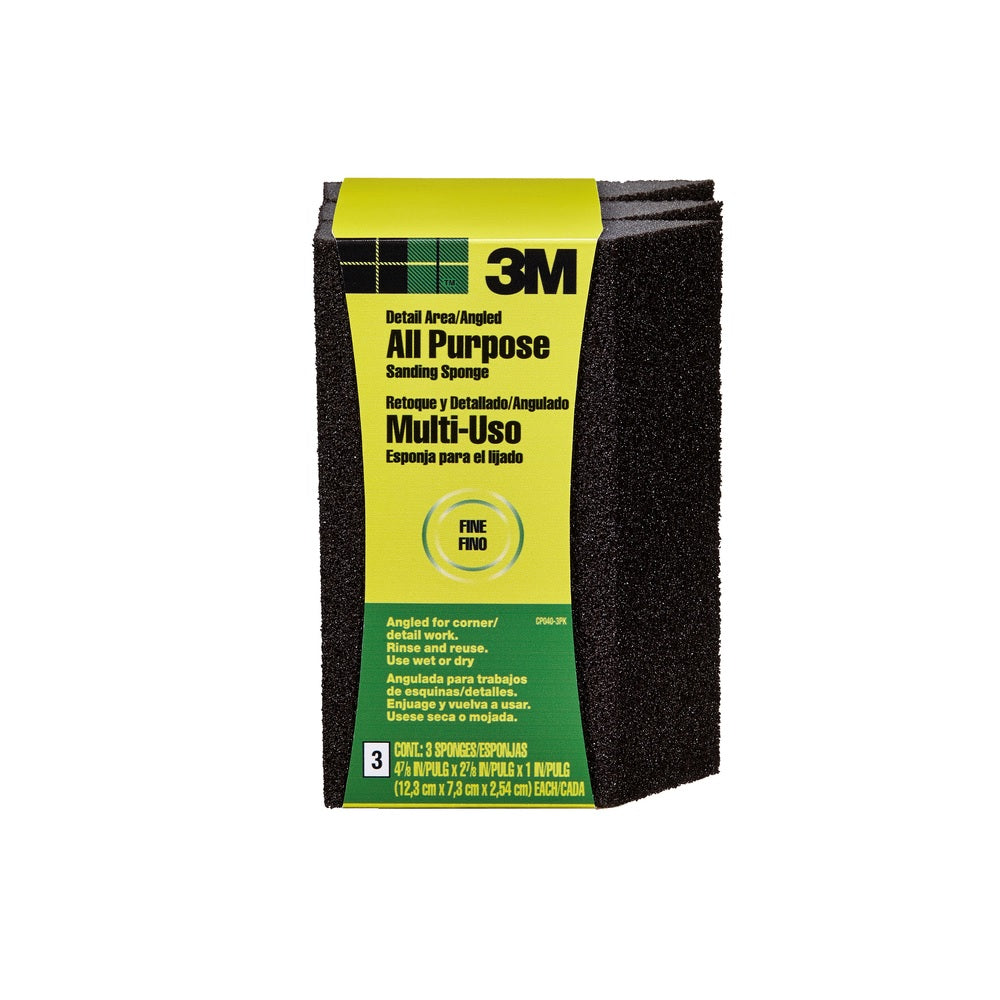 3M CP040-3PK Sanding Sponge, 4-7/8", Black