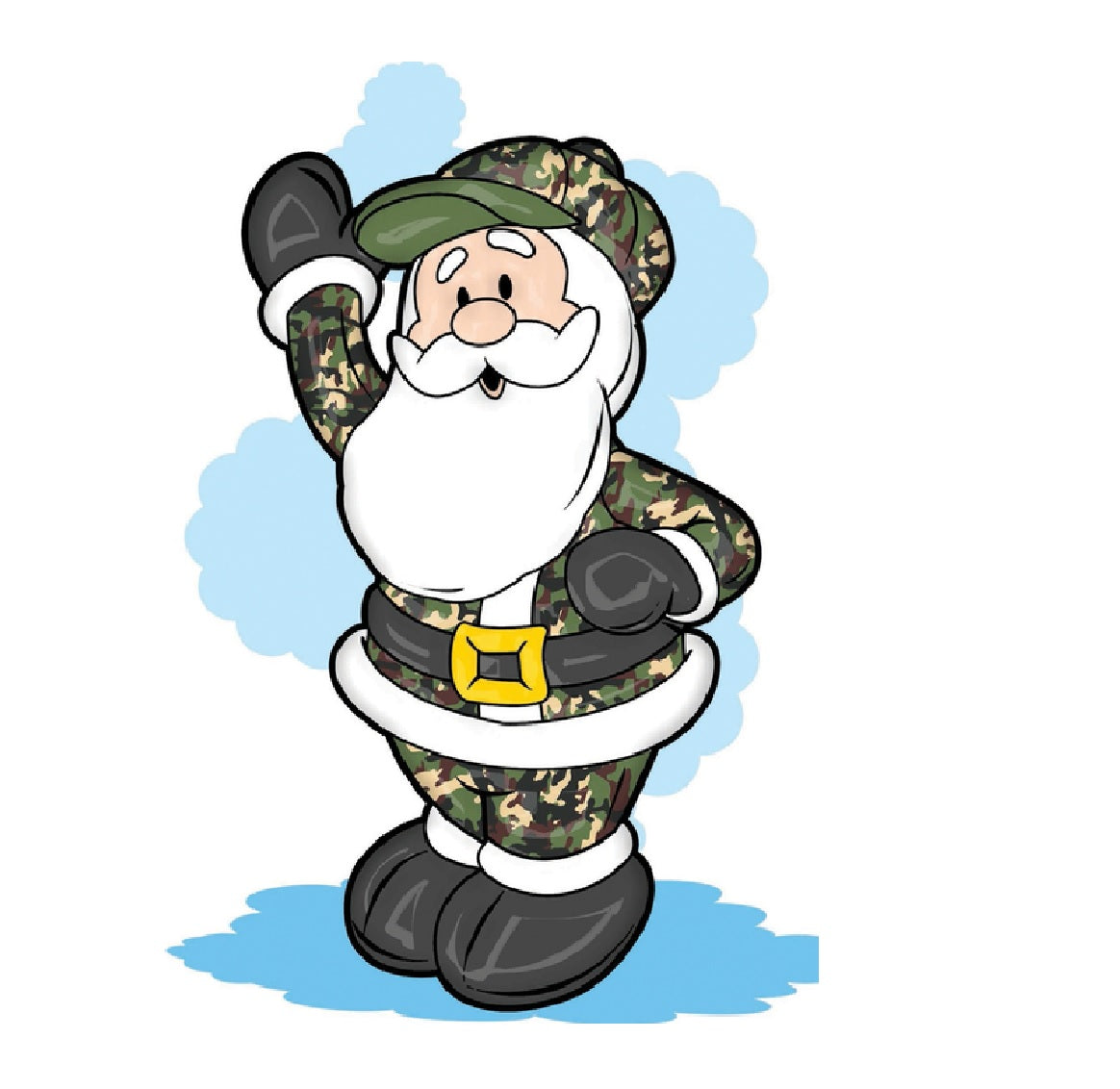 Celebrations MY-20S698 Inflatable Camo Santa, 6 Feet