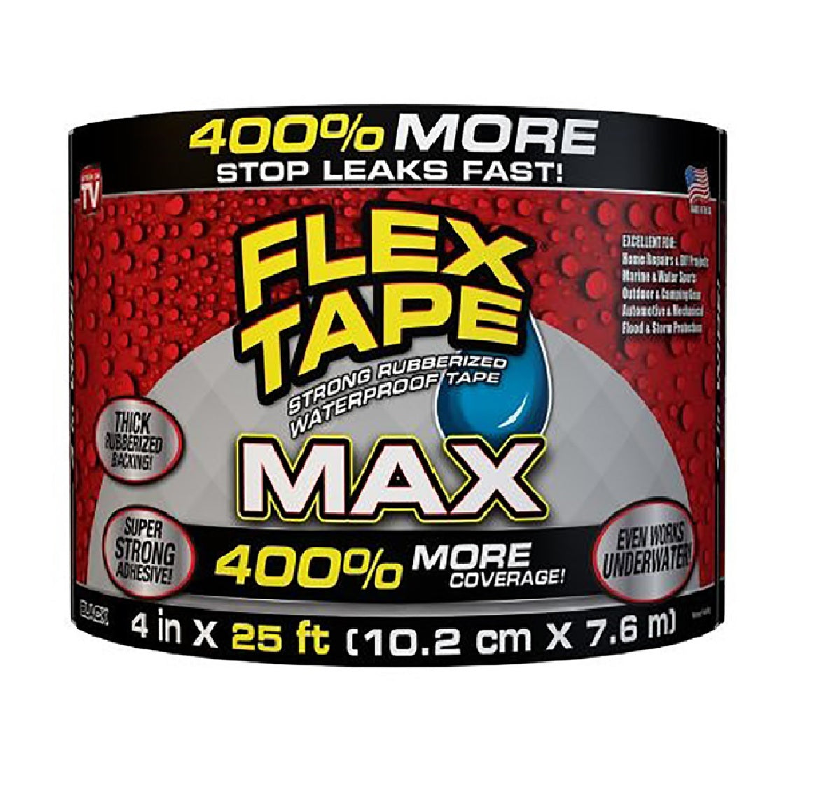 Flex Tape TFSMAXBLK04 As Seen On Tv Waterproof Repair Tape