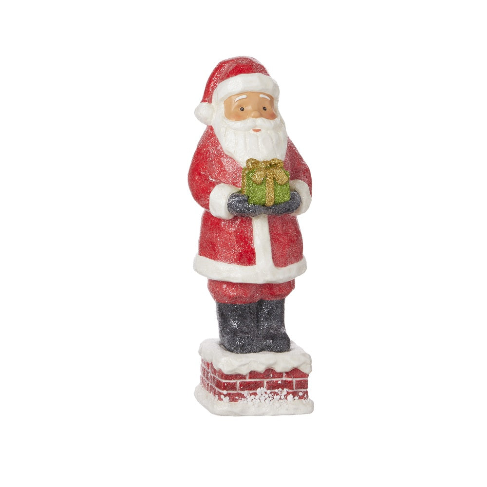 RAZ 4019172 Santa On Chimney Tabletop Decor, 13", Multicolored
