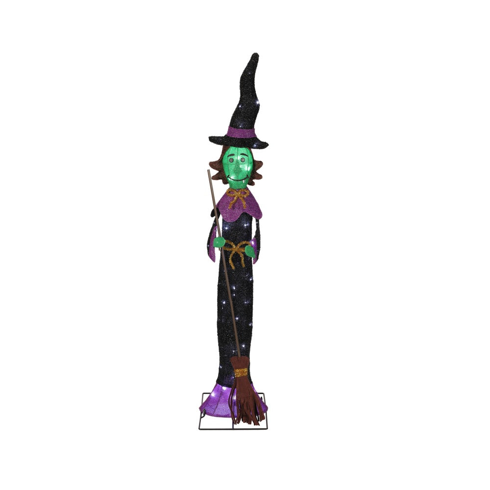 Puleo 327-YD1099L Halloween LED Prelit Witch Yard Decor, 48.75"