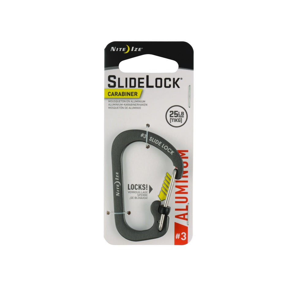 Nite Ize CSLA3-09-R6 SlideLock Carabiner Key Chain, Charcoal