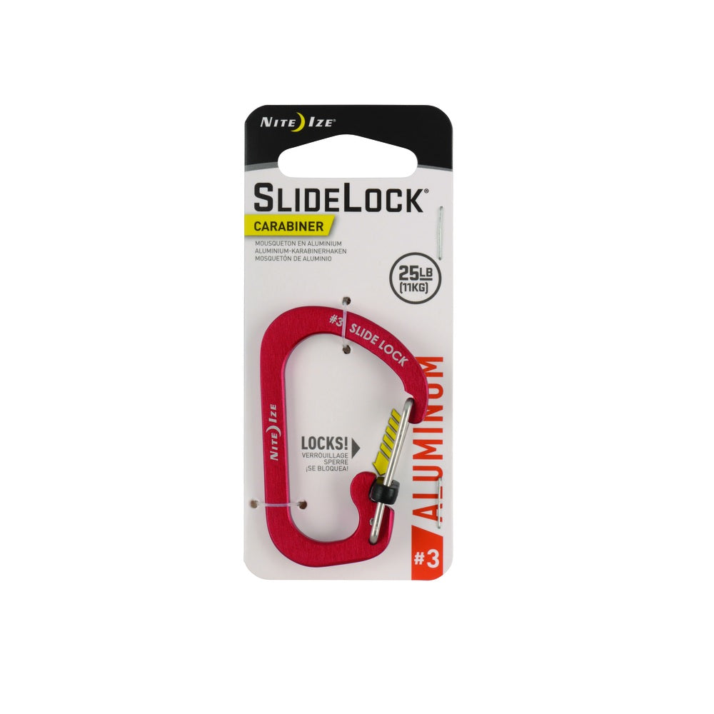 Nite Ize CSLA3-10-R6 SlideLock Carabiner Key Chain, Red