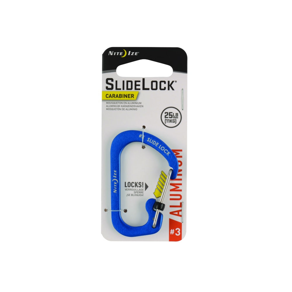 Nite Ize CSLA3-03-R6 SlideLock Carabiner Key Chain, Blue