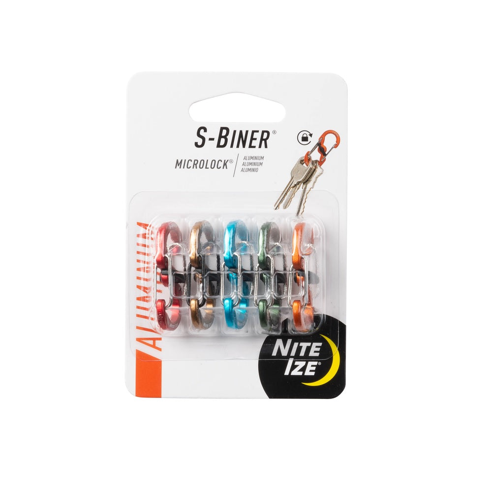 Nite Ize LSBMA-A2-5R7 MicroLock S-Biner, Assorted, Aluminum