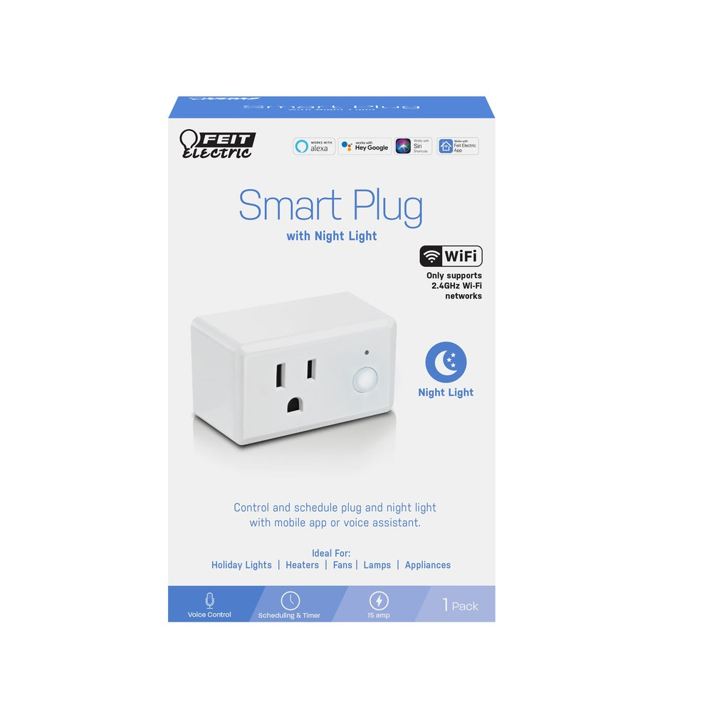 Feit Electric PLUG/NL/WIFI Smart Plug with Night Light, White