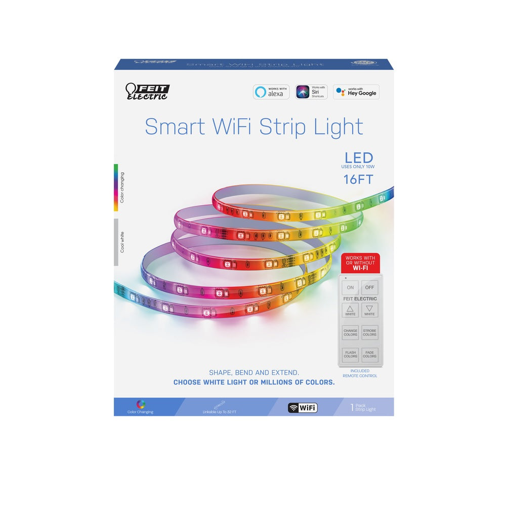 Feit Electric TAPE192/RGBW/AG Plug-In LED Smart Light Strip, 16'
