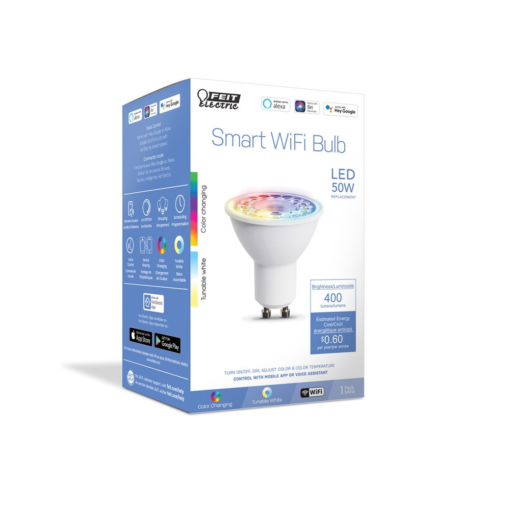Feit Electric MR16GU10RGBWCAG GU10 LED Smart Bulb, 50 Watt