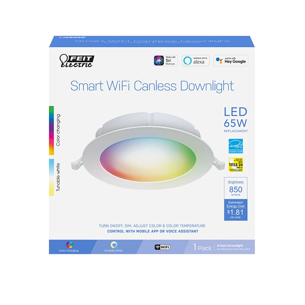 Feit Electric LEDR6XTRGBWCAAG LED Recessed Downlight, White, 15 watt