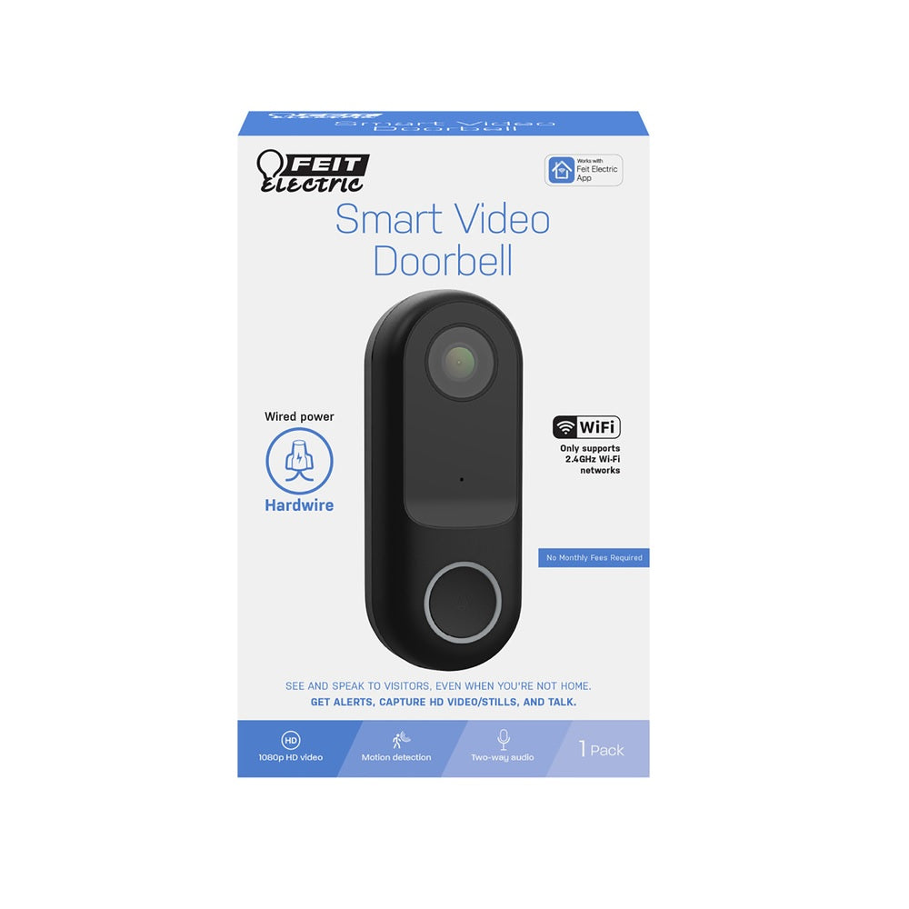 Feit Electric CAM/DOOR/WIFI Wired Smart Video Doorbell, Plastic