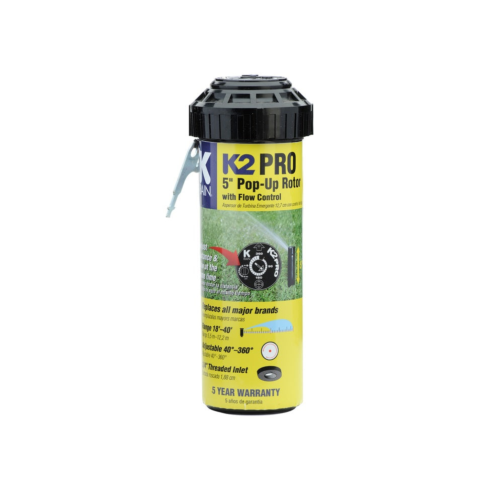 K-Rain 10131 Adjustable Pop-Up Rotor, 7.5", Black