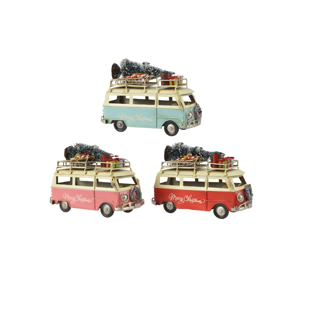 Decoris 380252 Iron Van with Gifts and Tree, Assorted