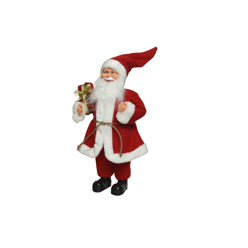 Decoris 560141 Santa with Gift Christmas Decor, 18"