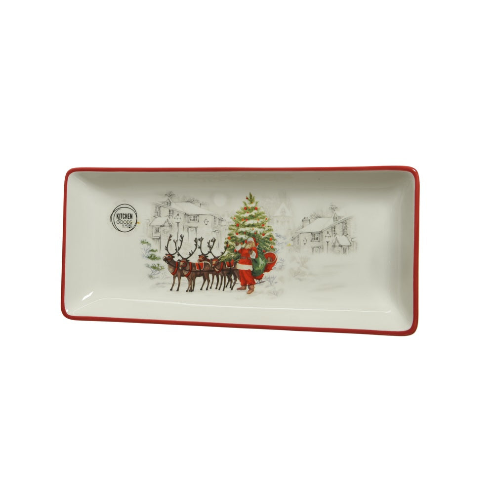 Kitchengoods 607858 Santa Serving Tray, Multicolored