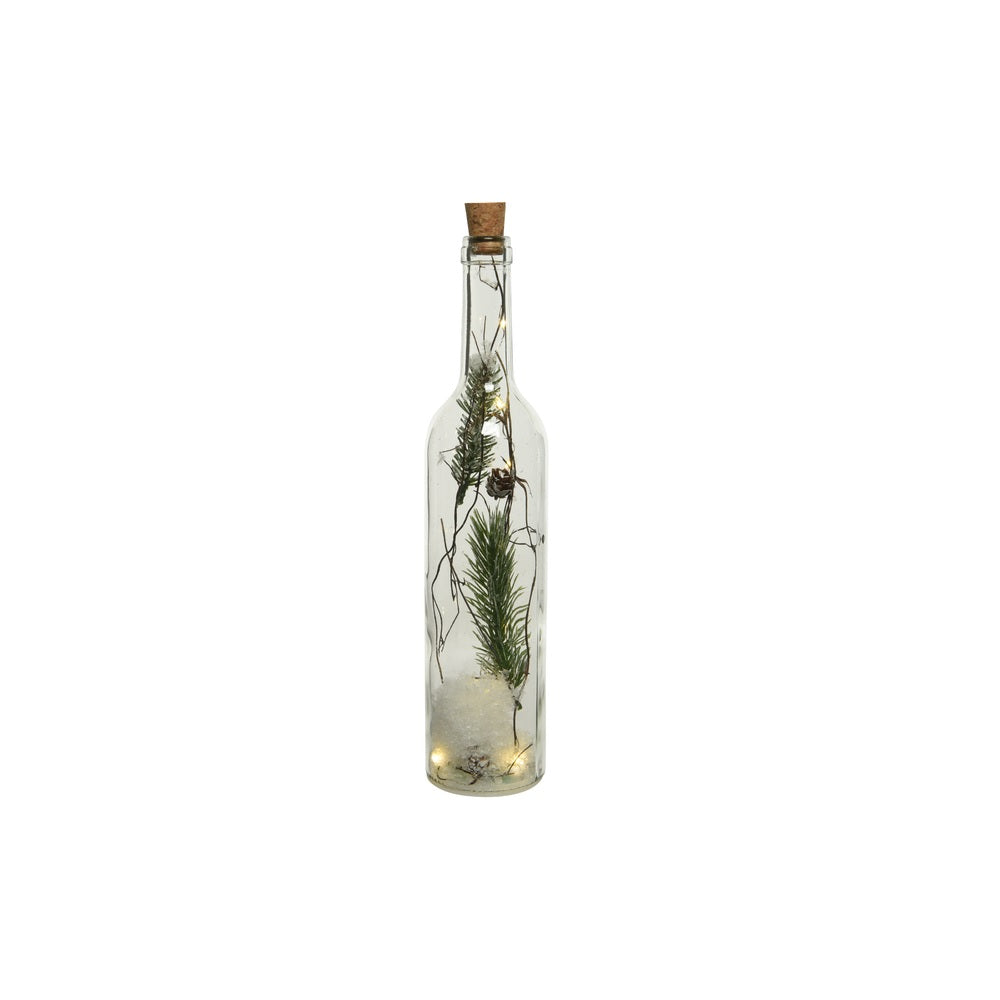 Lumineo 485679 LED Glass Bottle Tabletop Decor, 13"